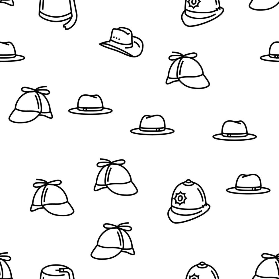 hat cap head man safety fashion vector seamless pattern