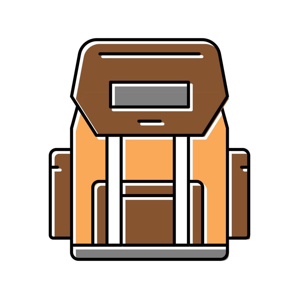 hiking backpack for hunting color icon vector illustration