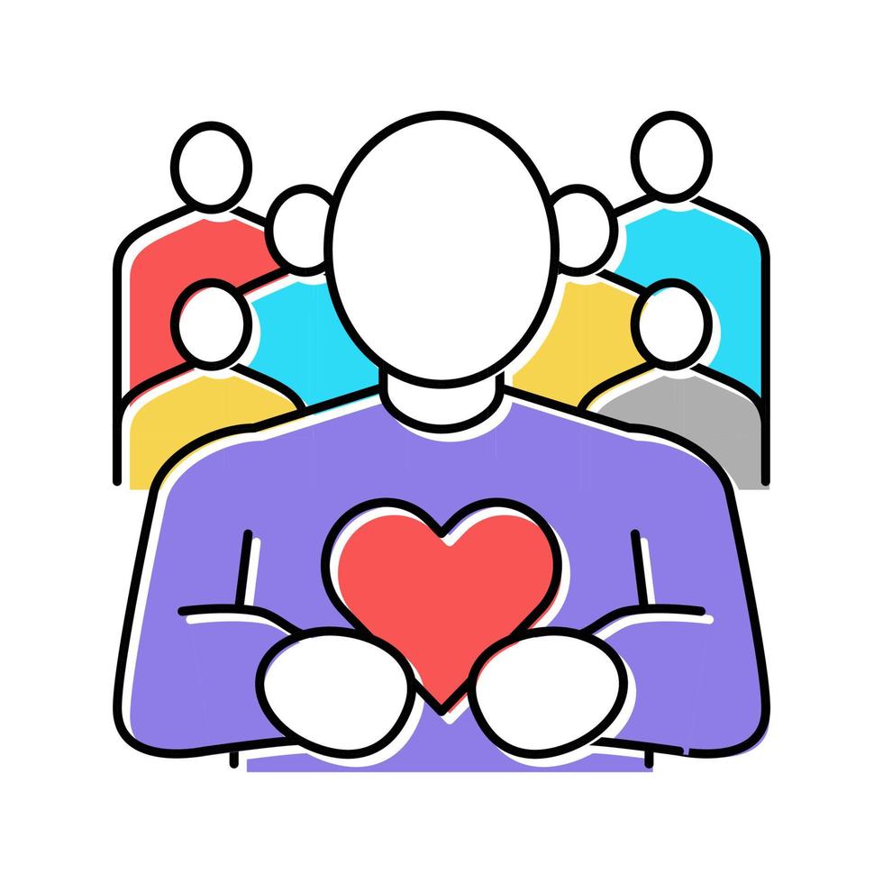 love people value color icon vector illustration