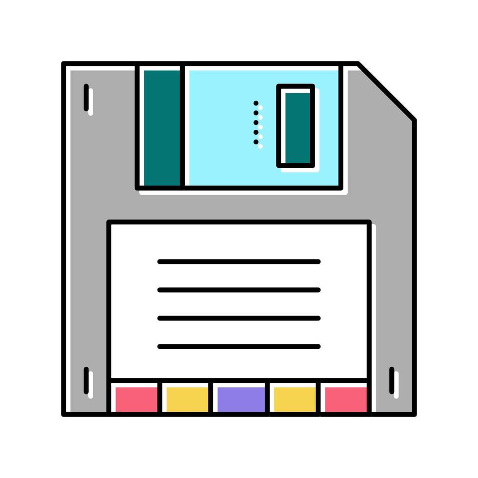 computer diskette color icon vector illustration sign