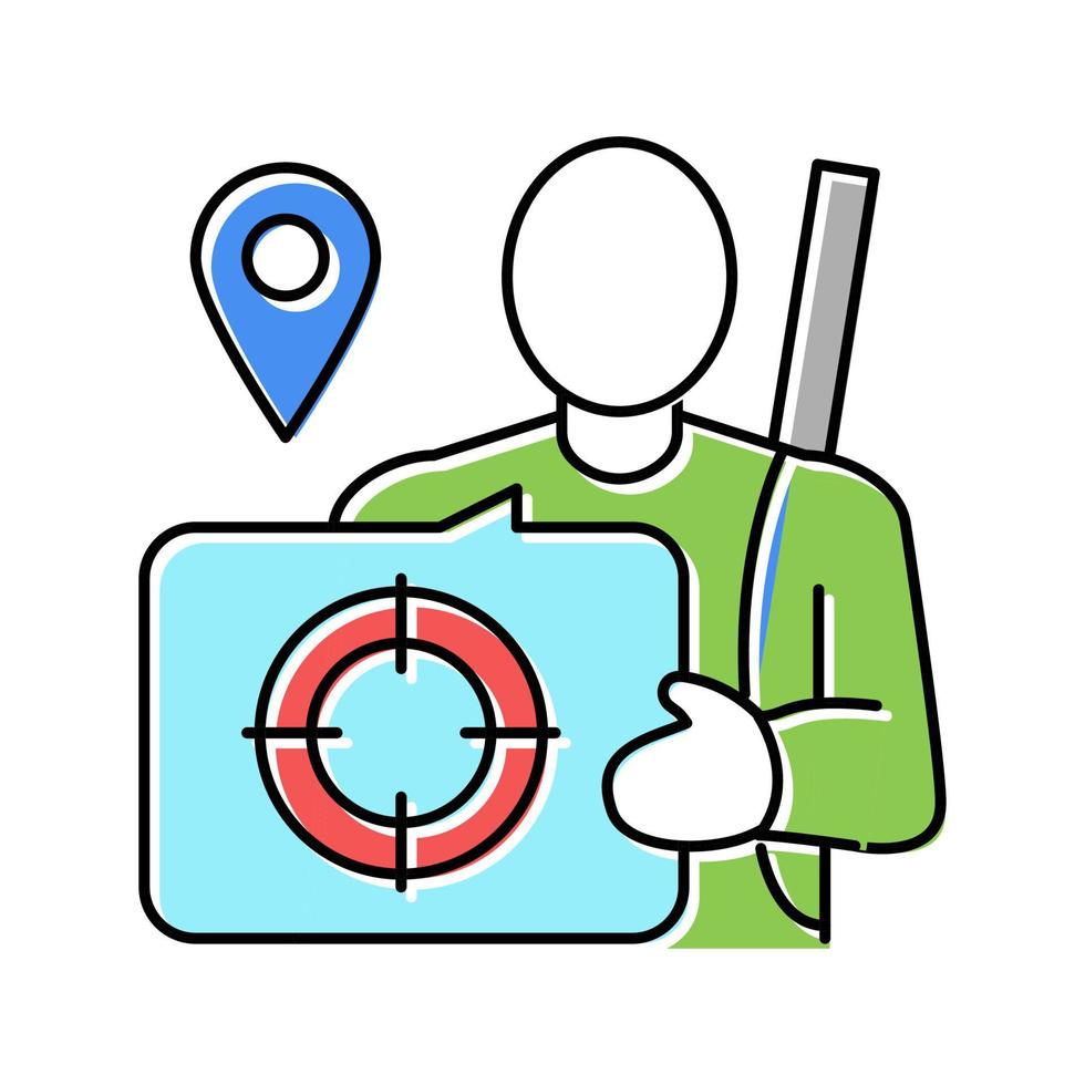hunting tourism color icon vector illustration