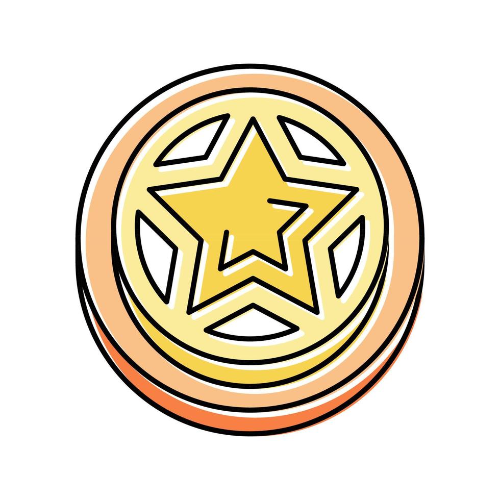estrella juego logro medalla color icono vector ilustración