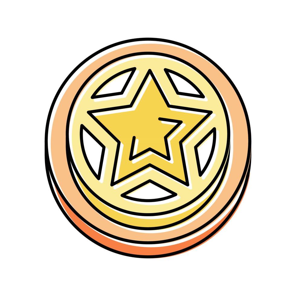 star game achievement medal color icon vector illustration