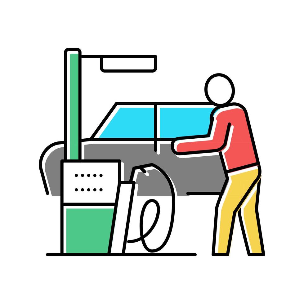máquina para la ilustración de vector de icono de color de lavado de autos