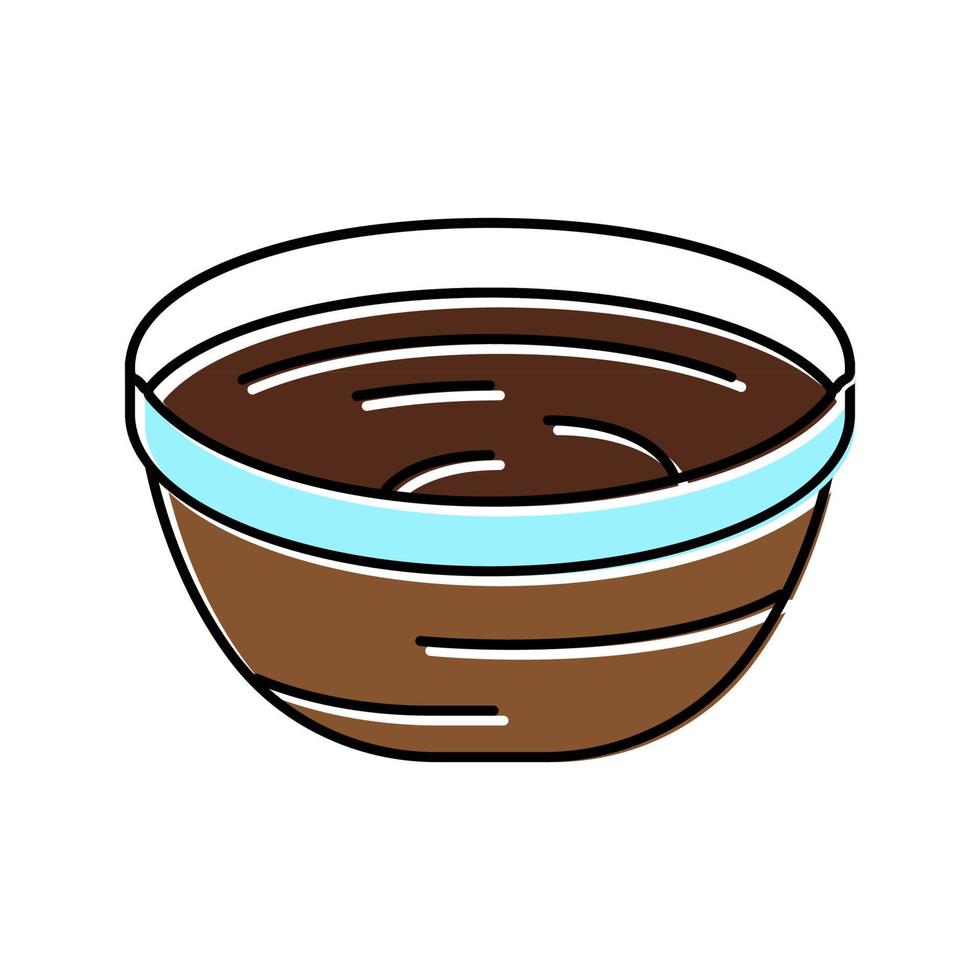 bowl soy sauce food color icon vector illustration
