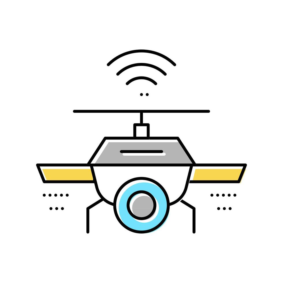 drone with wifi and camera color icon vector illustration