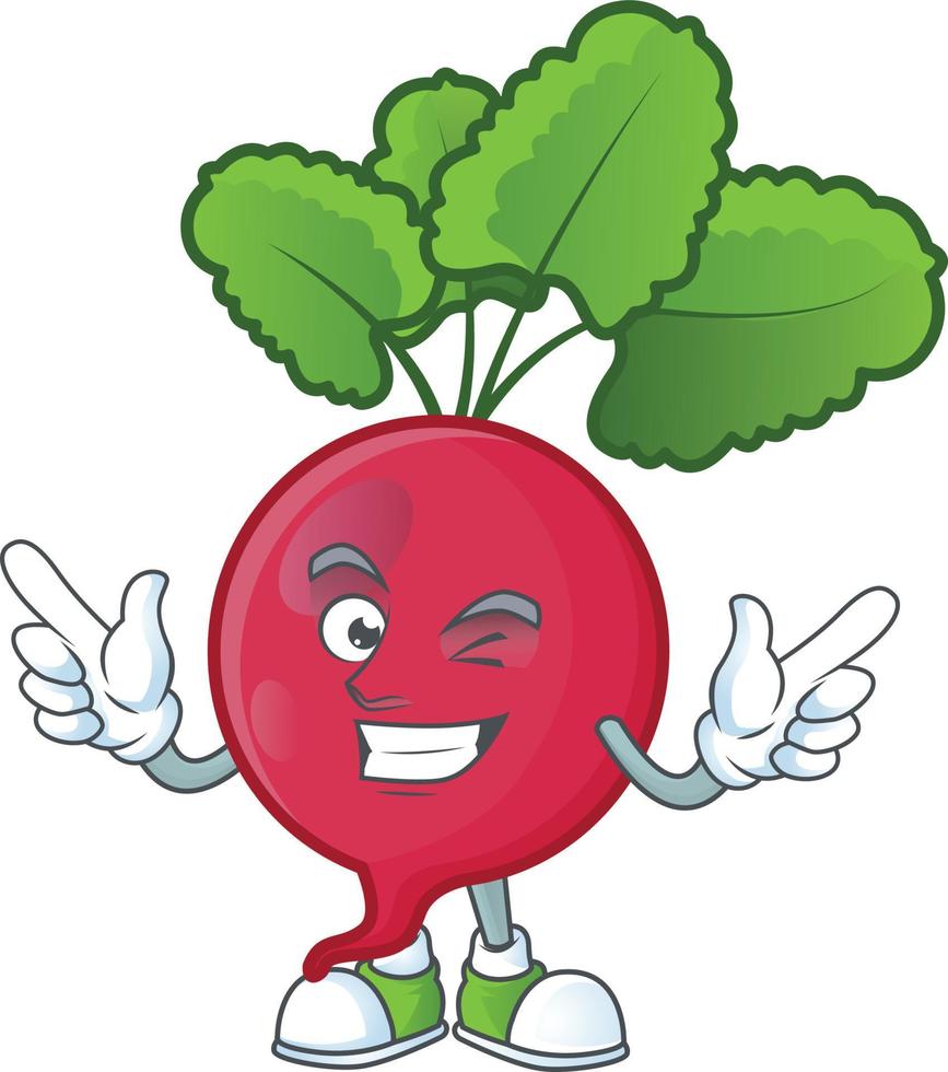 Red Radish cartoon character style vector