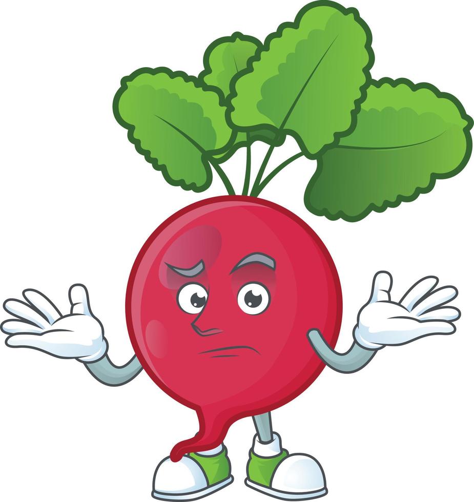 Red Radish cartoon character style vector