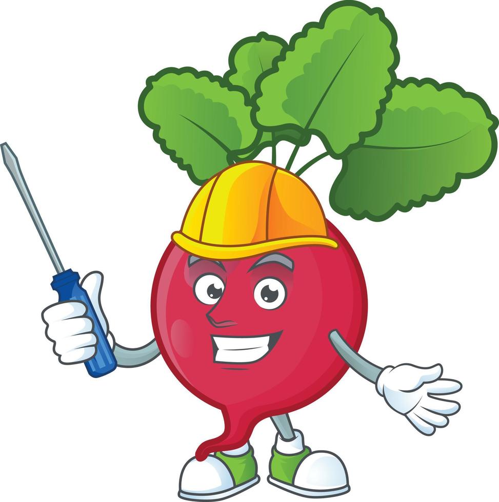 Red Radish cartoon character style vector