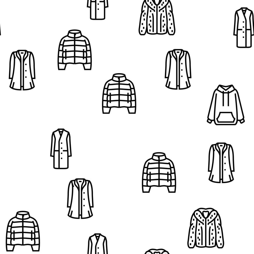 outerwear female clothes girl vector seamless pattern