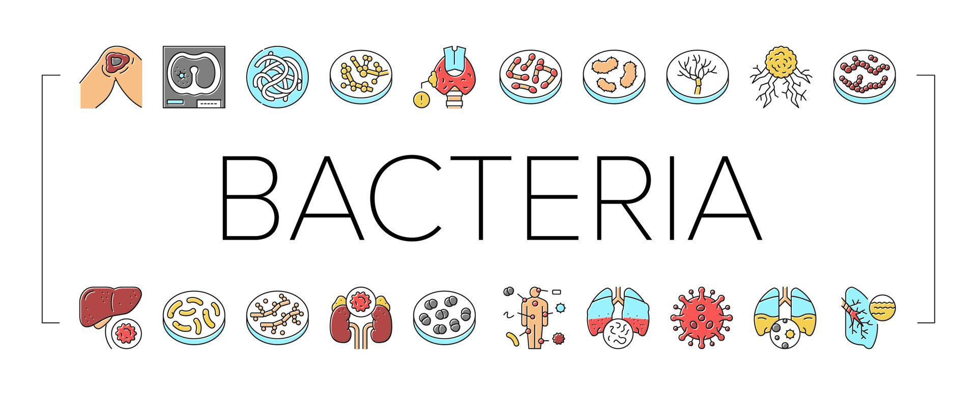 Bacteria Infection Collection Icons Set Vector
