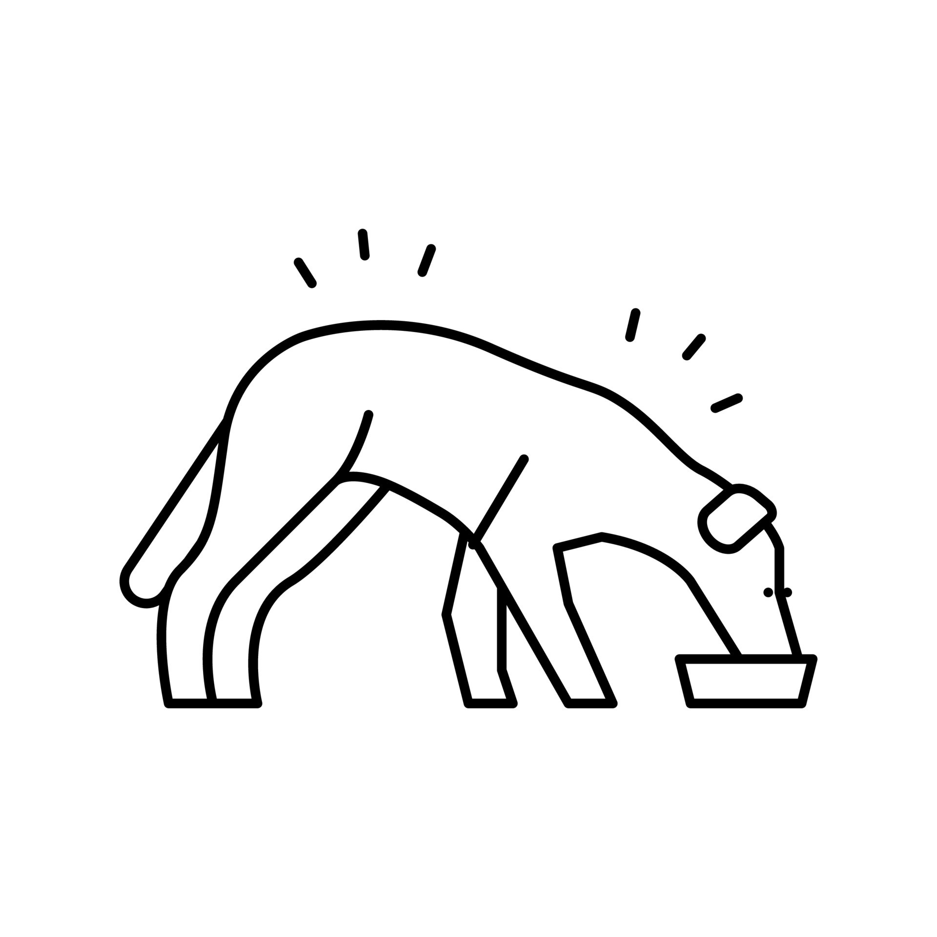 dog eating food line icon vector illustration 19598626 Vector Art at