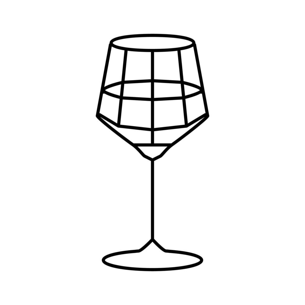 ilustración de vector de icono de línea de copa de vino merlot