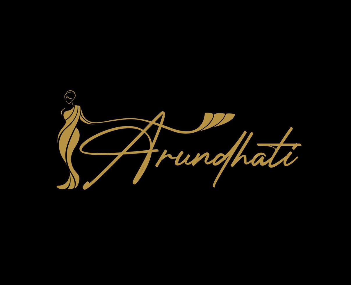 Arundhati Saree shope logo vector. Arundhati lettering. vector