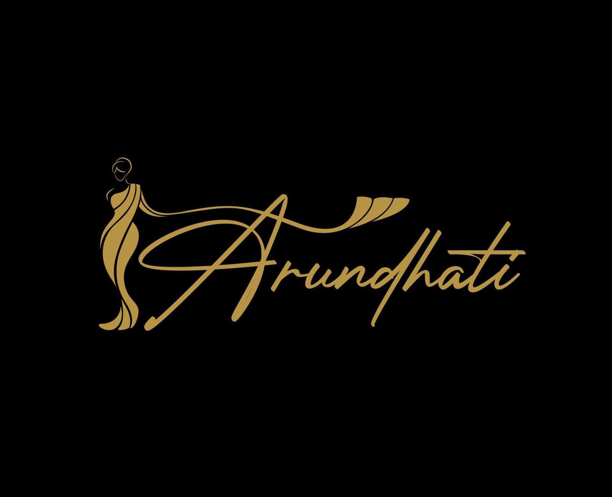 arundhati saree shope logo vector. letras arundhati. vector