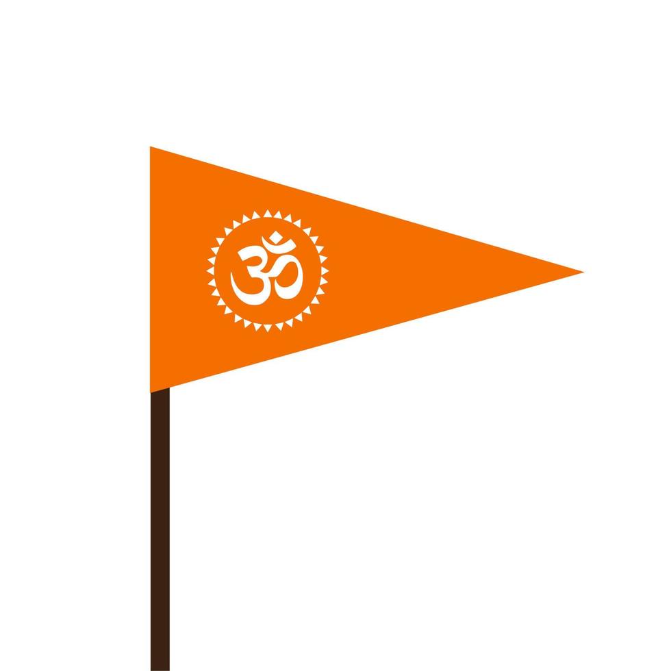 saffron flag 'bhagva Zenda' with Om Form Vector. vector