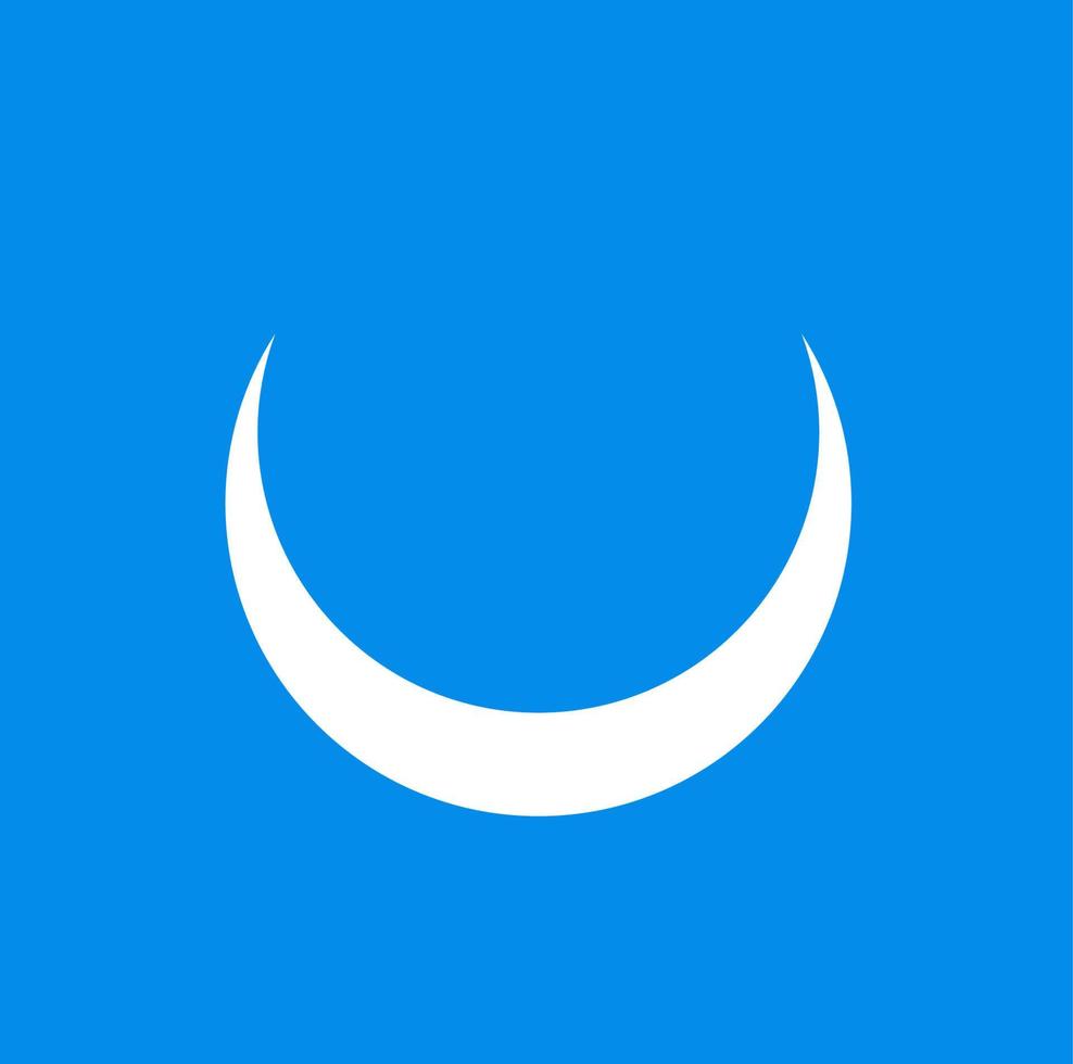 White Moon on blue background. Blue moon icon. vector