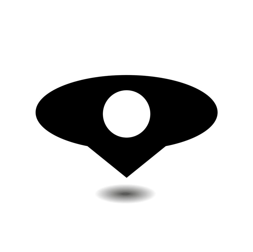Zero Digit Location Icon Vector. vector