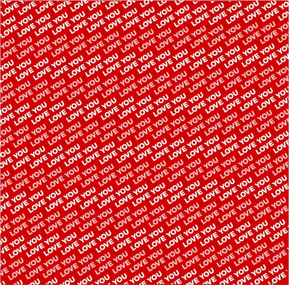 'Love you' text written Background with red colour. vector