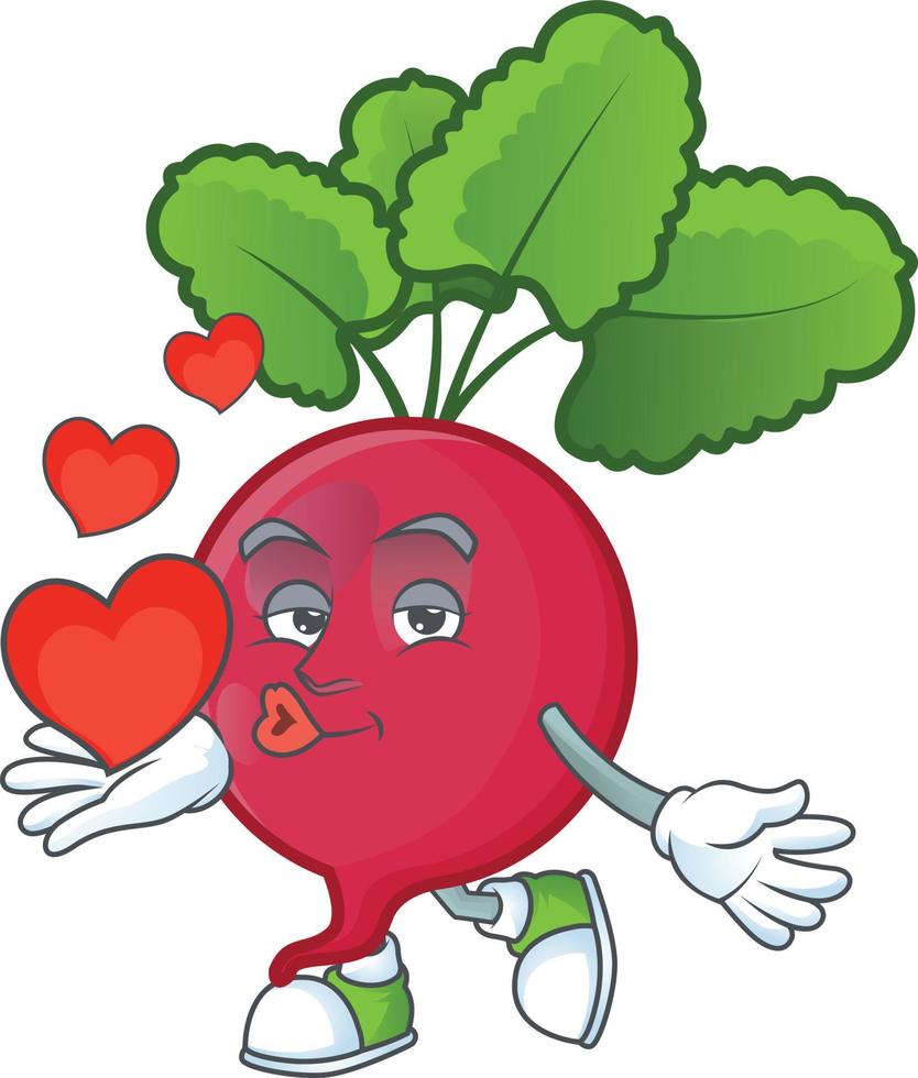 Red Radish cartoon character style vector