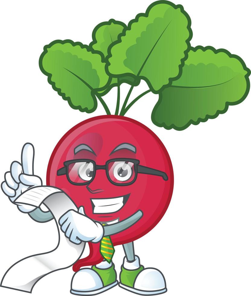 Red Radish cartoon character style vector