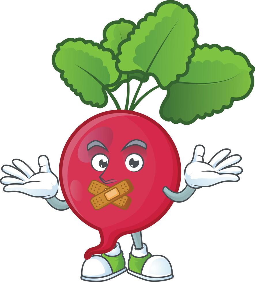 Red Radish cartoon character style vector