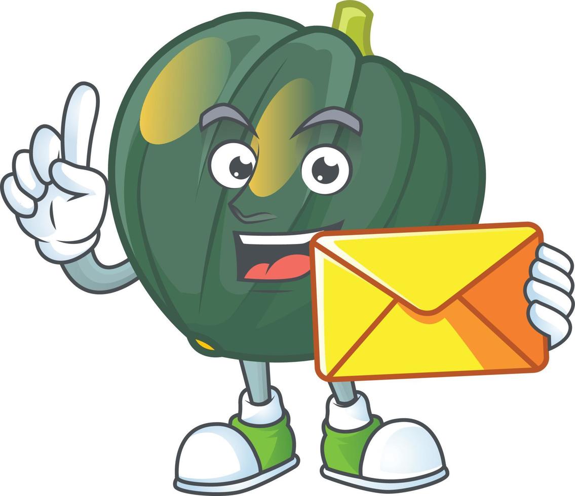 Acorn squash cartoon character style vector