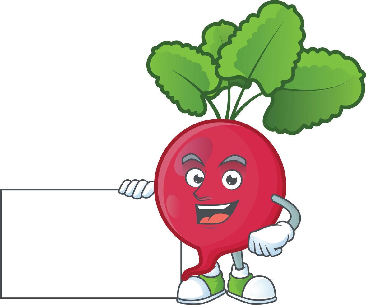 Red Radish cartoon character style vector