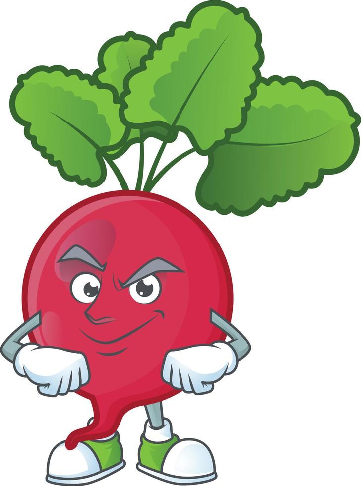 Red Radish cartoon character style vector