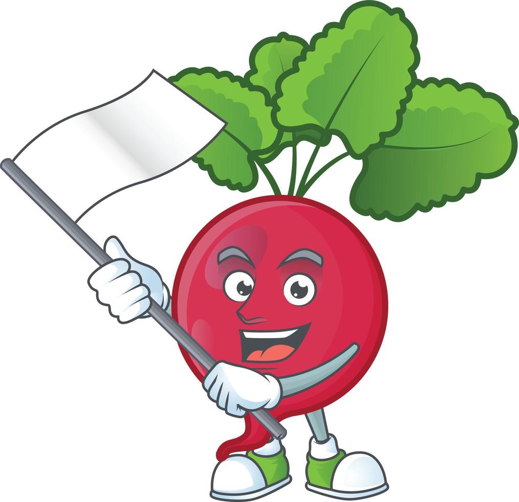 Red Radish cartoon character style vector