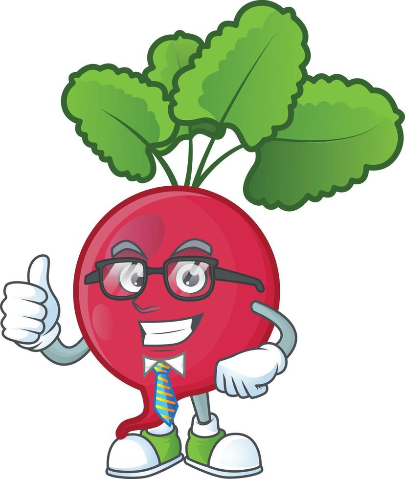 Red Radish cartoon character style vector