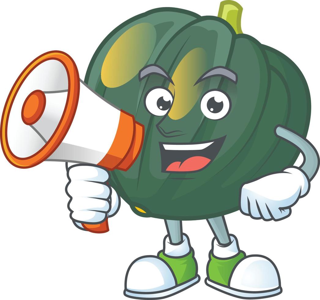 Acorn squash cartoon character style vector