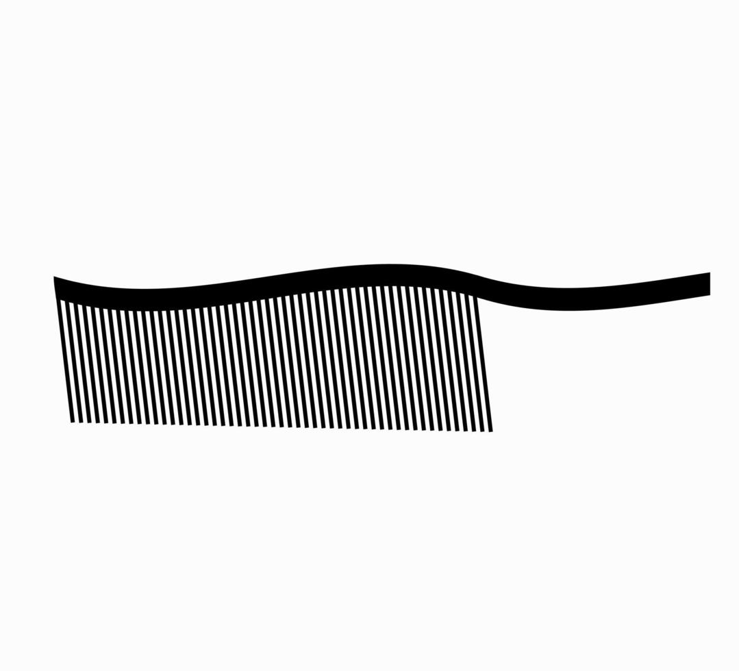 Waves comb symbol vector in black color.