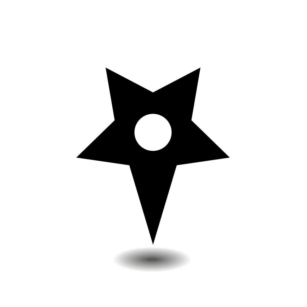 símbolo de vector de ubicación de estrella.
