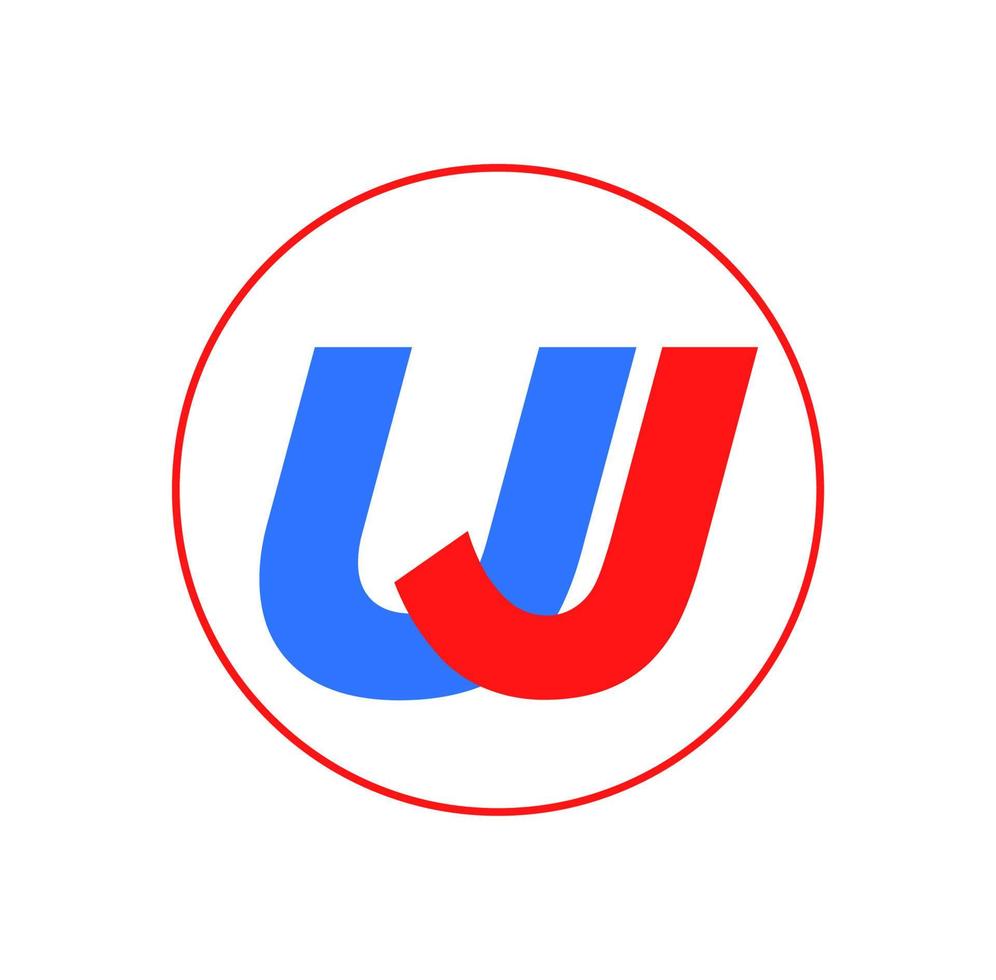 monograma de letras iniciales del nombre de la empresa uj. icono de marca uj. vector