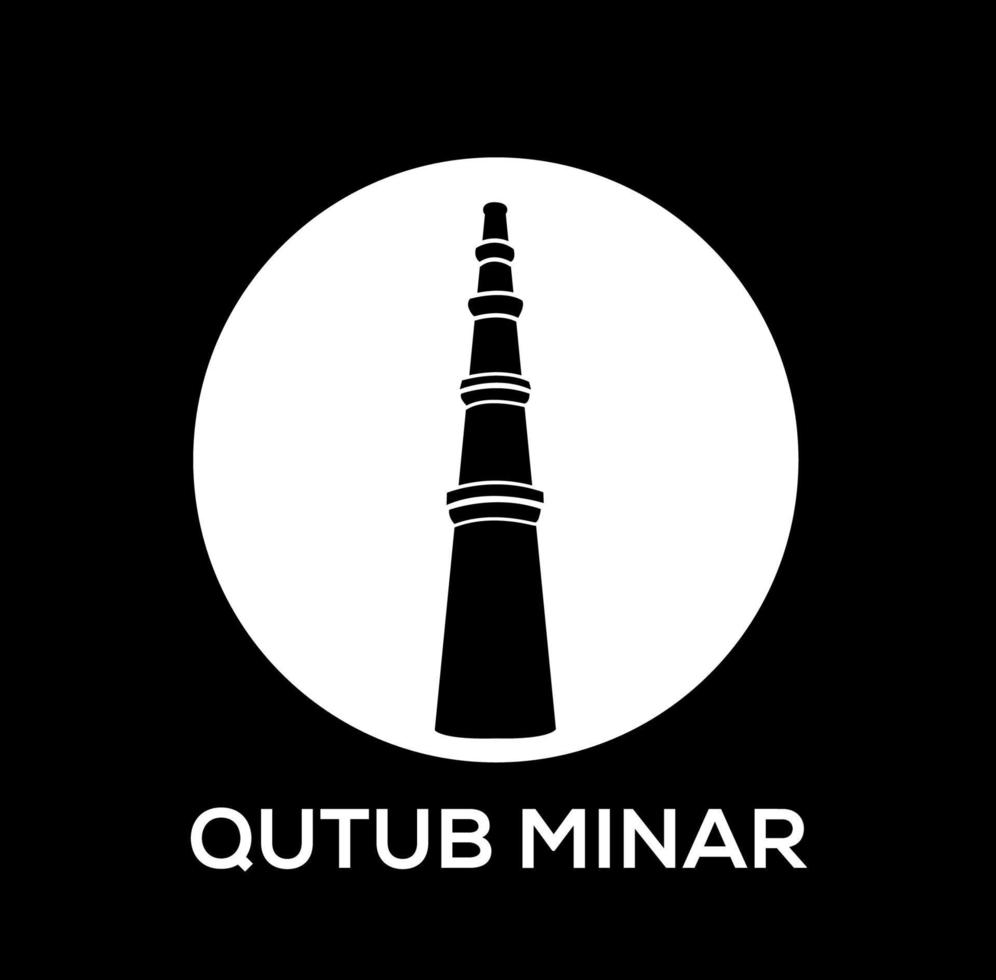 Qutub Minar pillar icon. Qutub Minar vector icon.