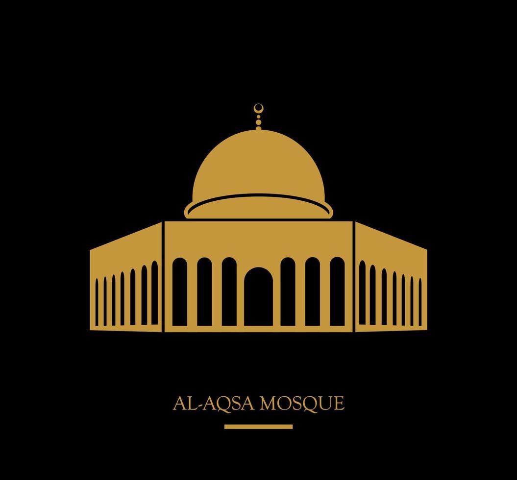 Al Aqsa Mosque vector icon. Al Aqsa Mosque in Jerusalem vector symbol.