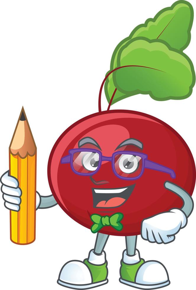 Red beet greens cartoon character vector
