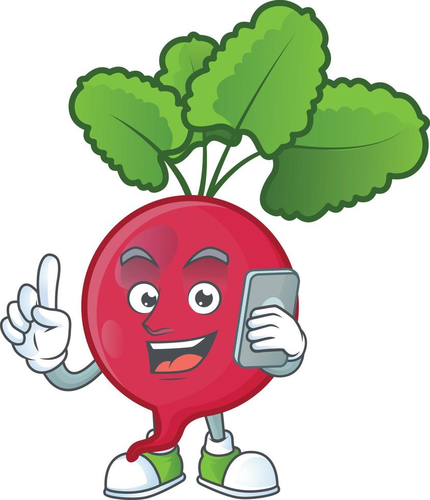Red Radish cartoon character style vector