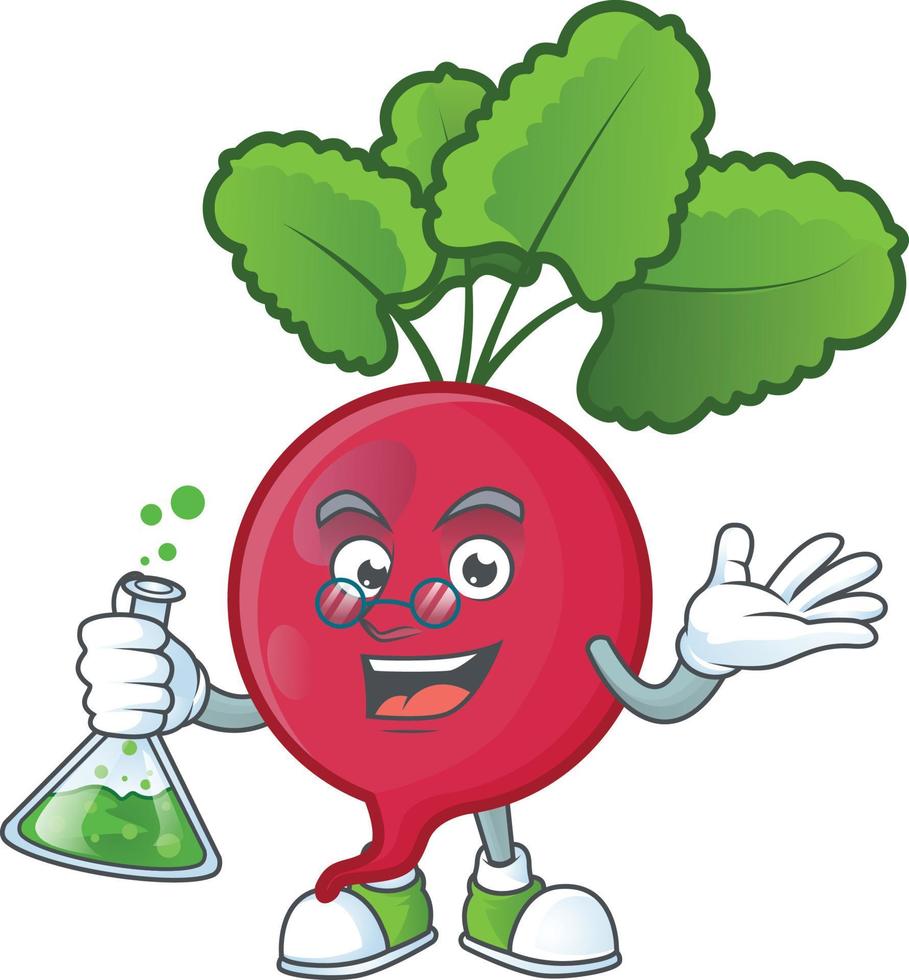 Red Radish cartoon character style vector