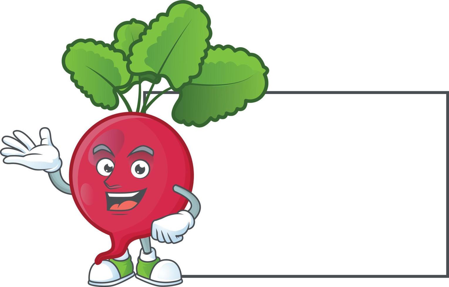 Red Radish cartoon character style vector