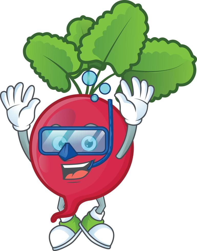 Red Radish cartoon character style vector
