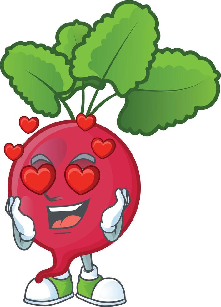 Red Radish cartoon character style vector