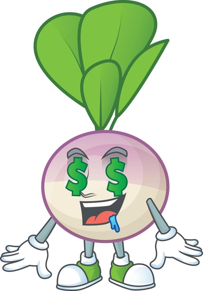 Turnip cartoon character style vector