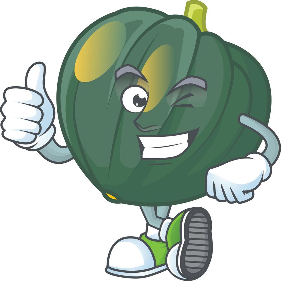 Acorn squash cartoon character style vector