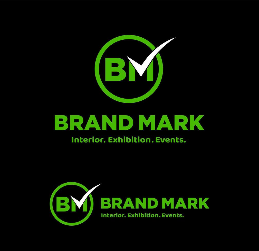Brand mark company logo with BM monogram. vector