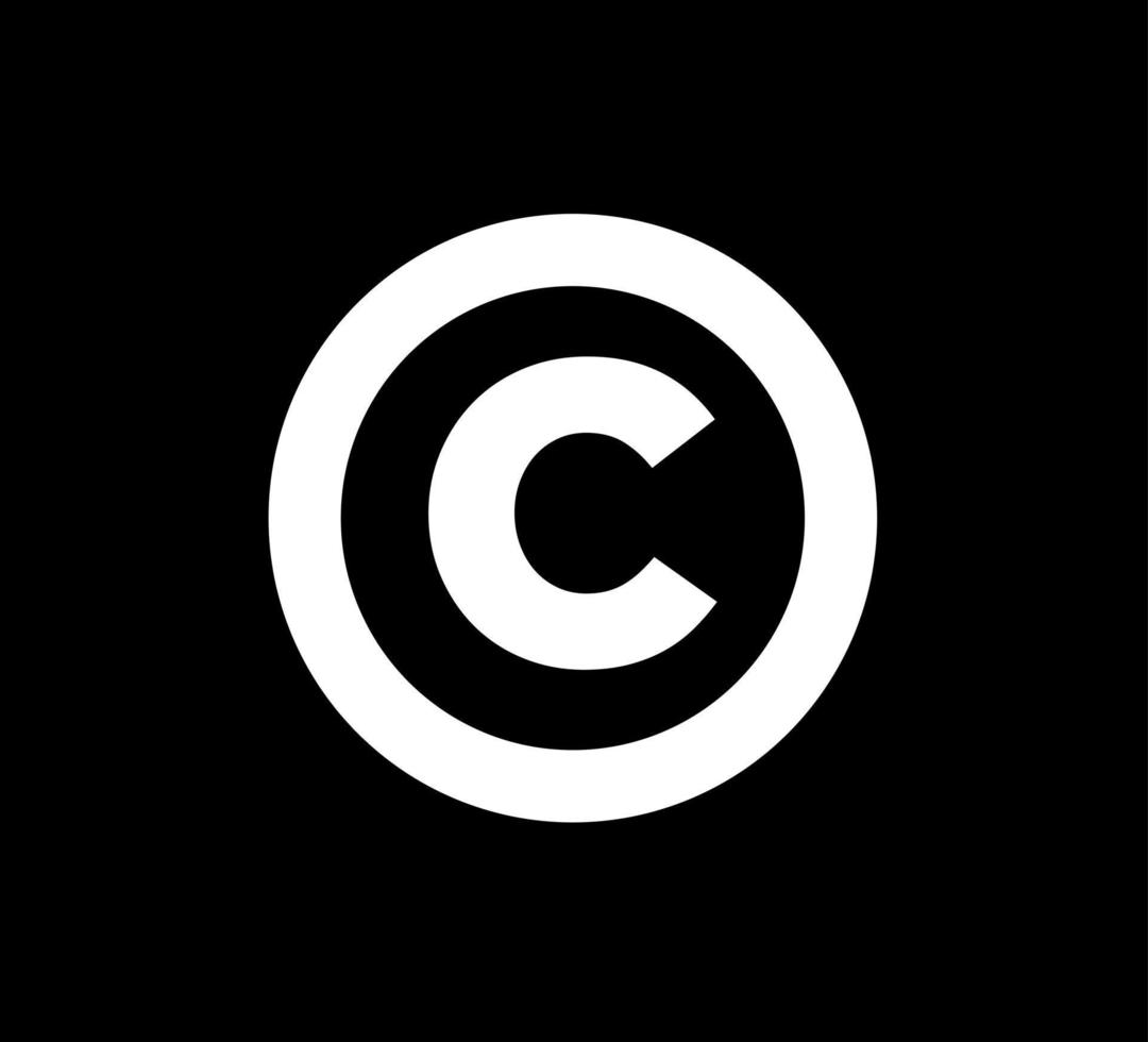 Copy right c with round shape. C letter mark. vector