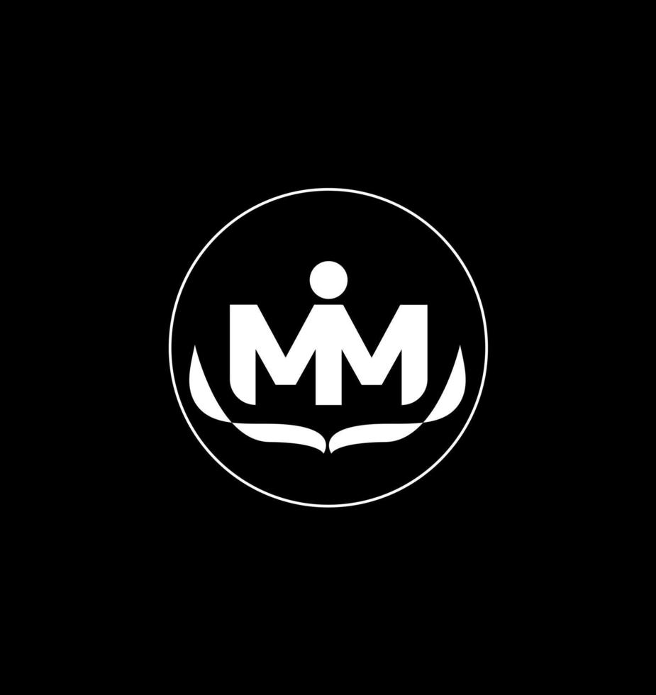 MIM letter symbol in a circle vector