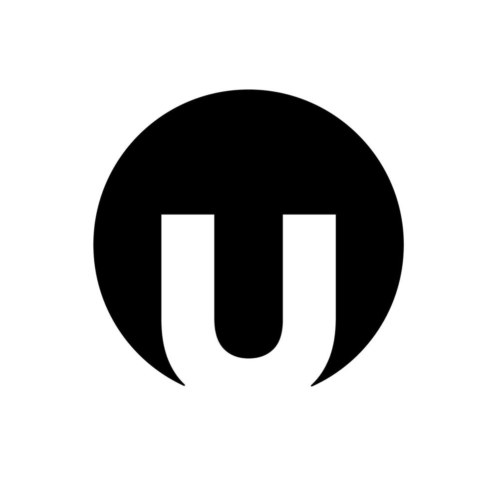 UM company name icon. UM letter on black background. vector