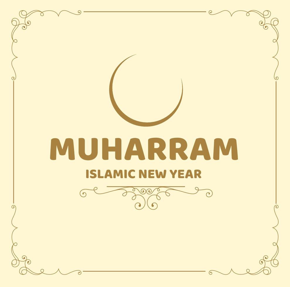 Muharram, Islamic new year griteengs vector. vector